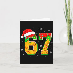 Funny Meme 67 Christmas Baseball Ice Cream Men Boy Card