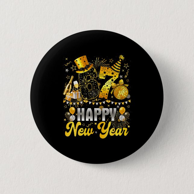 Funny Meme 67 Happy New Year 2026 Six Seven Family 6 Cm Round Badge (Front)