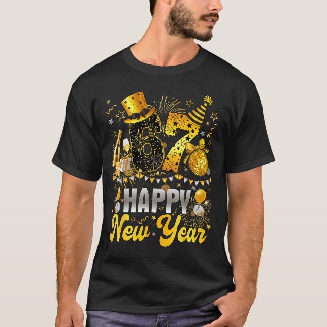Funny Meme 67 Happy New Year 2026 Six Seven Family T-Shirt (Front)