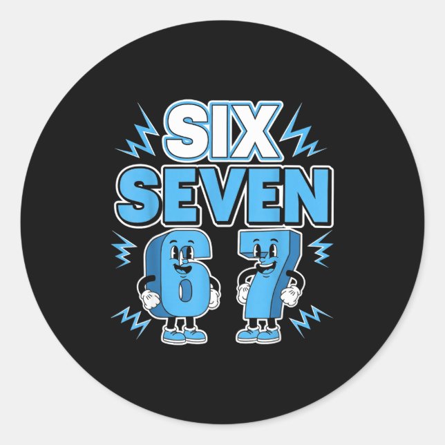 Funny Meme 67 Six Seven 6 7 Italian Brainrot Boys  Classic Round Sticker (Front)