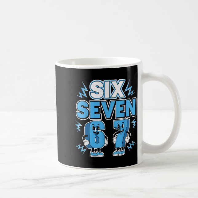 Funny Meme 67 Six Seven 6 7 Italian Brainrot Boys  Coffee Mug (Right)