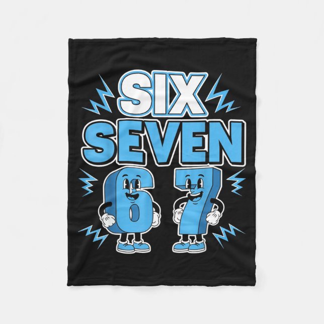 Funny Meme 67 Six Seven 6 7 Italian Brainrot Boys  Fleece Blanket (Front)