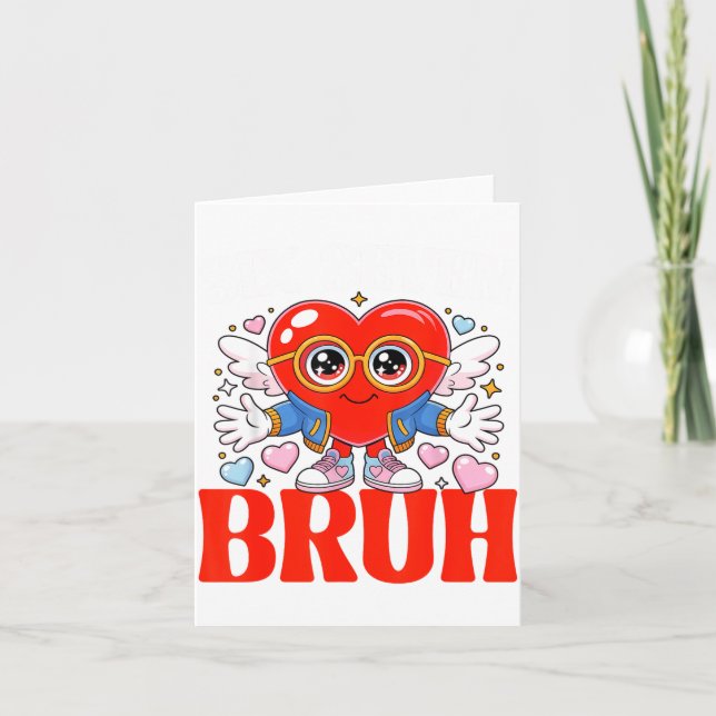 Funny Meme 67 Six Seven Bruh Valentine Heart Women Card (Front)