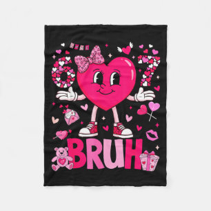 Funny Meme 67 Six Seven Bruh Valentine Heart Women Fleece Blanket