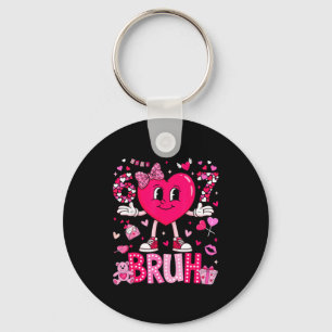 Funny Meme 67 Six Seven Bruh Valentine Heart Women Key Ring