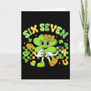 Funny Meme 6 7 St Patricks Day Six Seven Shamrock Card