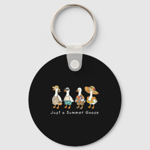 Funny meme a summer goose vacation beach hawaii  key ring