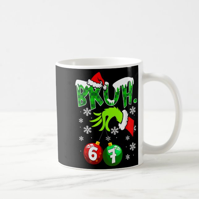 Funny Meme Bruh 6-7 Matching Family Christmas Six  Coffee Mug (Right)