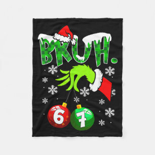 Funny Meme Bruh 6-7 Matching Family Christmas Six  Fleece Blanket