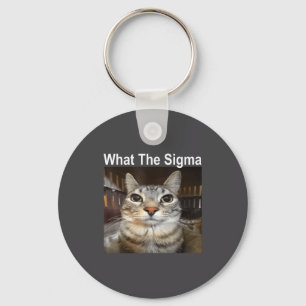 Funny Meme Cat What The Sigma Cute Cat Meme Quote  Key Ring