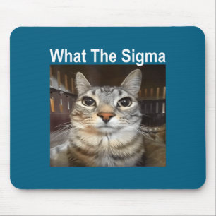 Funny Meme Cat What The Sigma Cute Cat Meme Quote  Mouse Pad