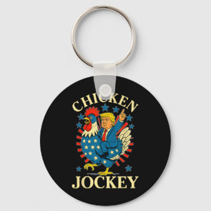 Funny Meme Chicken Jockey Key Ring