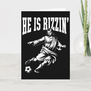 Funny Meme God Christian Christmas He Is Rizzin Je Card