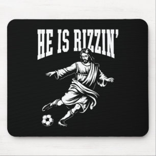 Funny Meme God Christian Christmas He Is Rizzin Je Mouse Pad