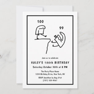 Funny Meme Humour Simple White 100th Birthday  Invitation