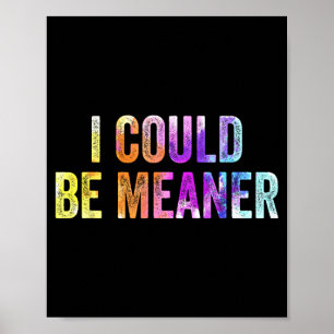 Funny Meme I Could Be Meaner Adult Humour Sarcasti Poster