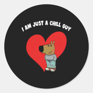 Funny Meme I'm Just A Chill Guy Valentine Couple M Classic Round Sticker