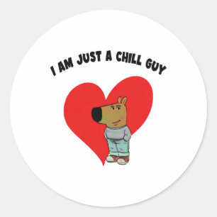 Funny Meme I'm Just A Chill Guy Valentine Couple M Classic Round Sticker