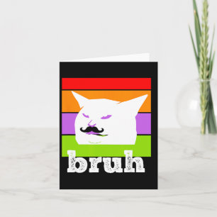 Funny Meme Saying Bruh With Cat-cinco De Mayo-mexi Card