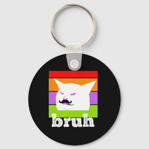 Funny Meme Saying Bruh With Cat-cinco De Mayo-mexi Key Ring