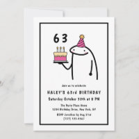 Funny Meme Simple Black & White 63rd Birthday