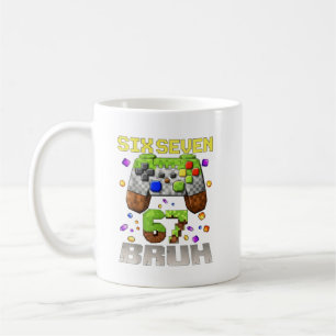Funny Meme Six Seven 67 Bruh Video Game Gift for B Coffee Mug