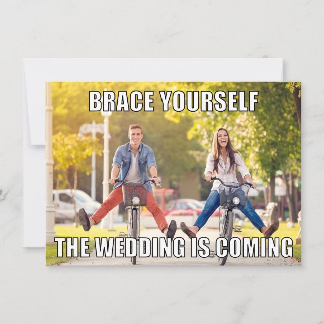 Funny Meme Style Photo Wedding Save the Date Invitation (Front)