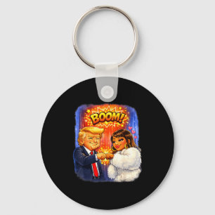 Funny meme trump & nicki high five for fun key ring