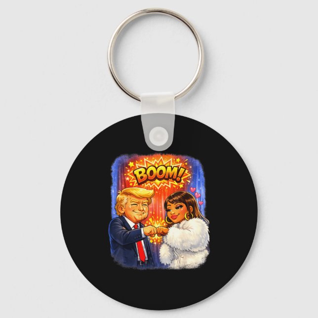 Funny meme trump &amp; nicki high five for fun  key ring (Front)