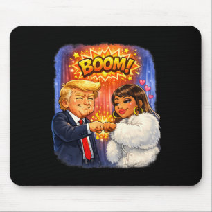 Funny Meme Trump And Nicki High Five For Fun Mouse Pad