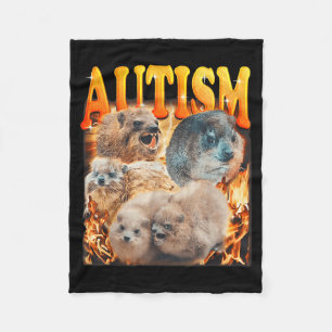 Funny Meme Woodchucks Groundhogs Autistic Autism A Fleece Blanket