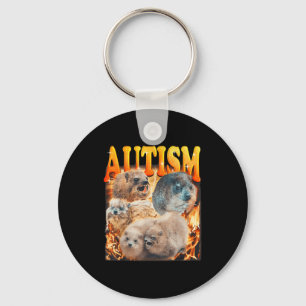 Funny Meme Woodchucks Groundhogs Autistic Autism A Key Ring