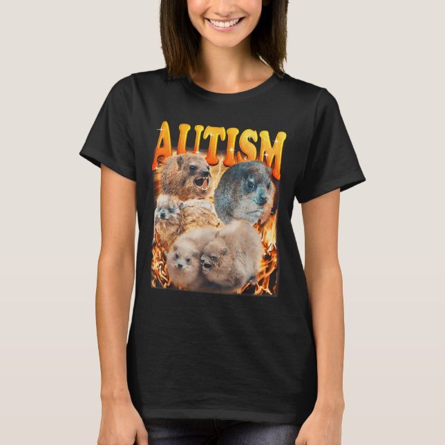 Funny Meme Woodchucks Groundhogs Autistic Autism A T-Shirt (Front)