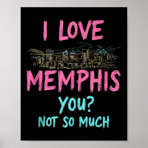 Funny Memphis Tennessee Night Skyline Vintage Tank Poster