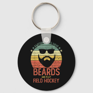 Funny Men Awesome Dads Have Beards And Play Field Key Ring