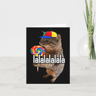 Funny Men Lalalala Silly Cat Lollipop Meme Card