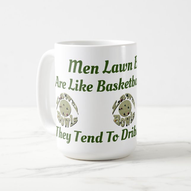 Funny Men Lawn Bowlers Are Like Basketball Player, Coffee Mug (Front Left)