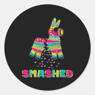 Funny Men Women Smashed Funny Cico De Mayo Costume Classic Round Sticker