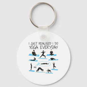 Funny Men Women Yoga, Yoga Exercise Funny Meditati Key Ring