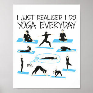 Funny Men Women Yoga, Yoga Exercise Funny Meditati Poster
