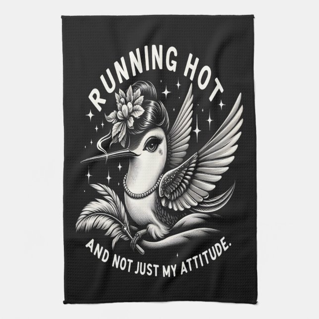 Funny Menopause Hot Flash Kitchen Towel (Vertical)
