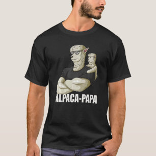 Funny Mens Alpaca Papa With Llama Alpaca Son For F T-Shirt