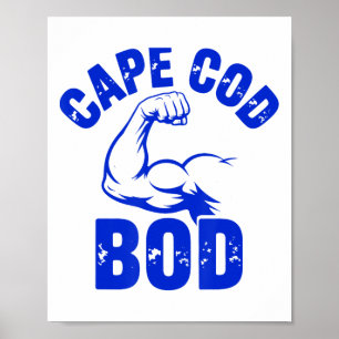 Funny Men's Cape Cod Bod Machusetts Summer Beach F Poster