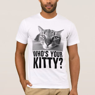  FUNNY mens CAT T-SHIRT, who's your kitty T-Shirt