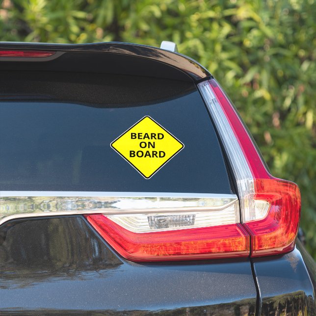 Funny Men's Caution Beard on Board Joke Car (Car Side)