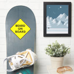 Funny Men's Caution Beard on Board Snowboard Deck<br><div class="desc">Caution! Beard on board! This snowboard deck decal is a funny twist on the classic yellow "Baby On Board" sign. Great gift idea for the beard enthusiast!</div>