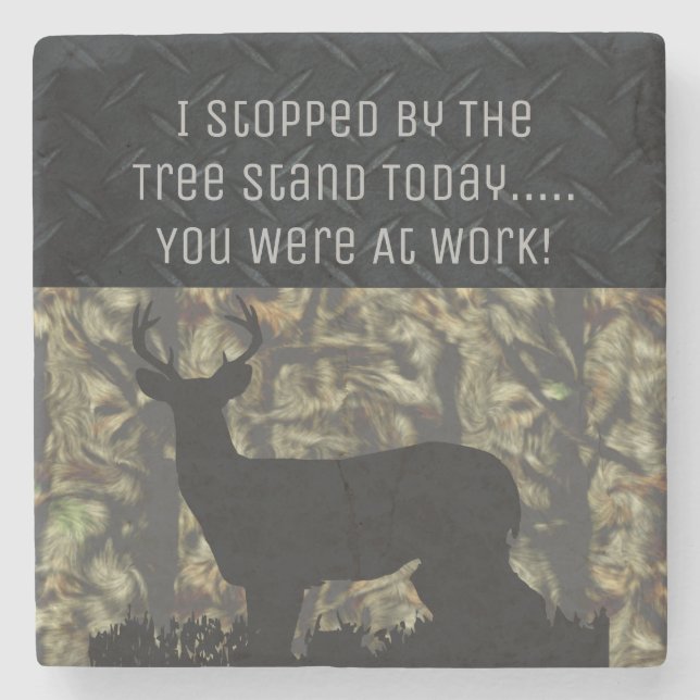 Funny Men's Deer Hunting Camo Coaster (Front)