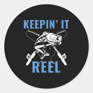 Funny Mens Fishing Graphic Fishing Saying Fisherma Classic Round Sticker