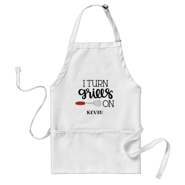 Funny Men's Grilling BBQ Kitchen Apron (Front)