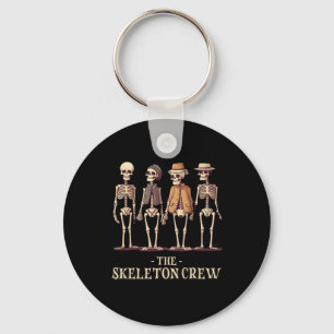 Funny Men's Halloween Skeleton Crew Key Ring